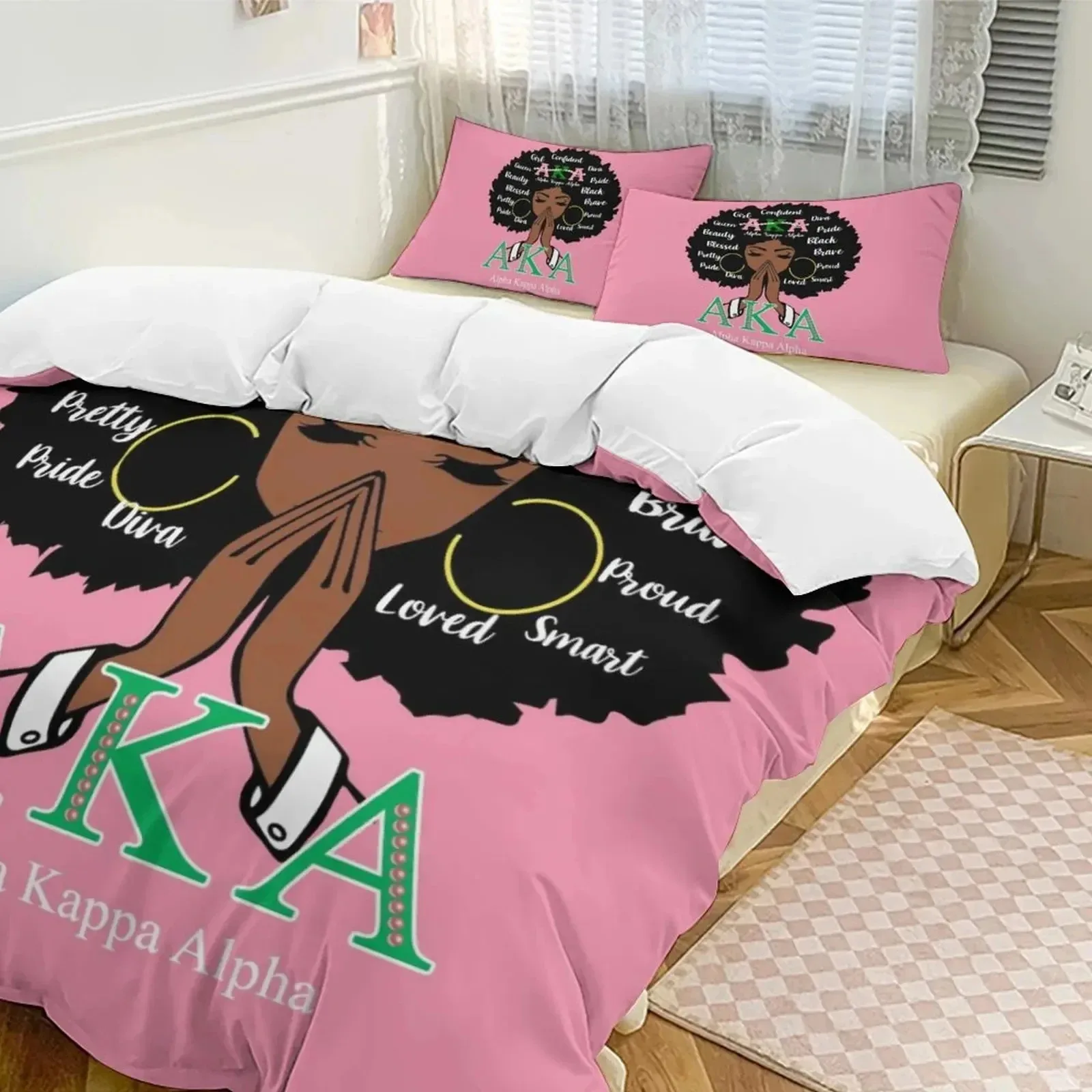 Alpha Sorority Kappa Alpha AKA Bedding Set Boys Girls Twin Queen Size Duvet Cover Pillowcase Bed Boys Adult Home Textileextile