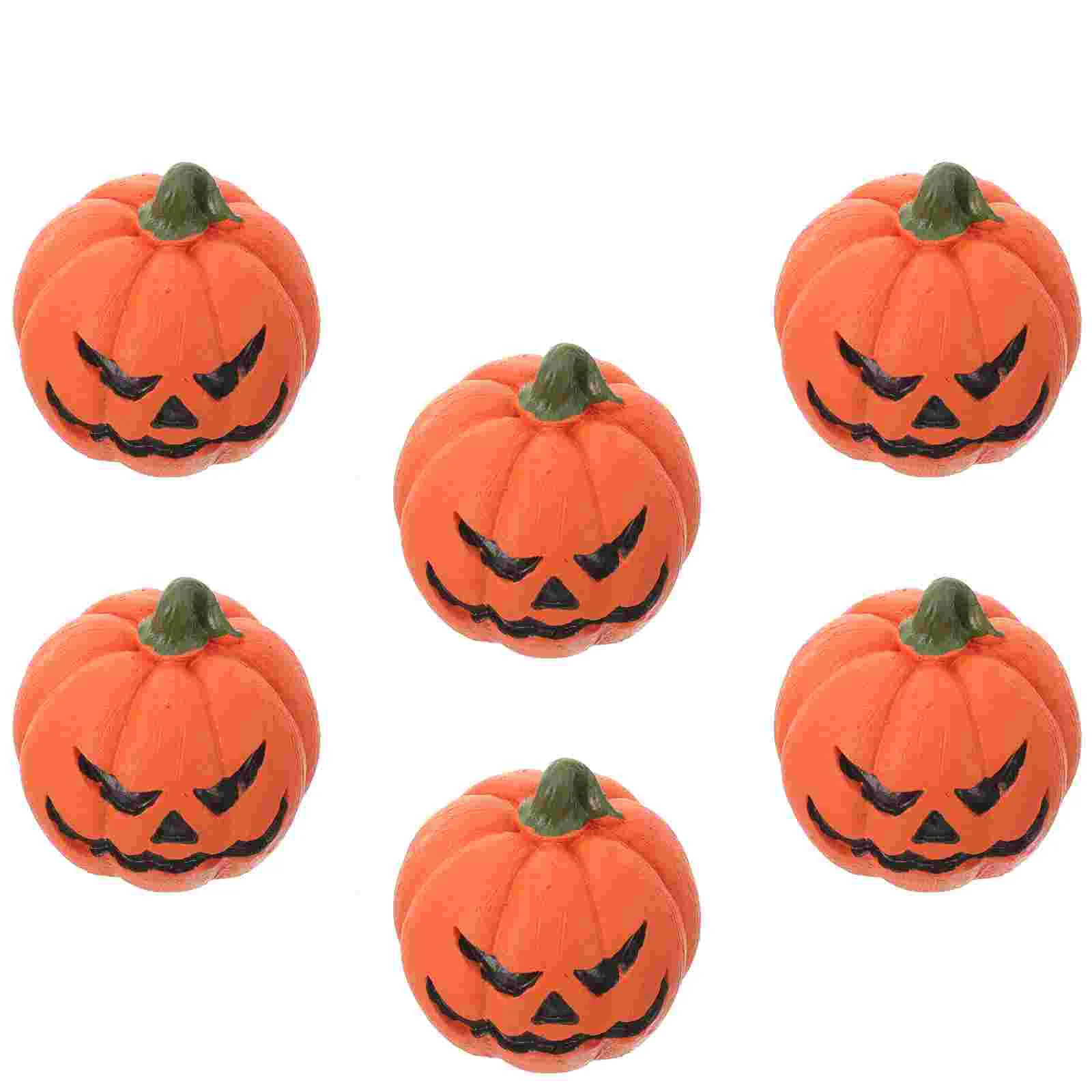 

6 Pcs Pumpkin Fish Tank Decoration Baby Fall Halloween Resin Spooky Miniature Landscape Ornaments Party