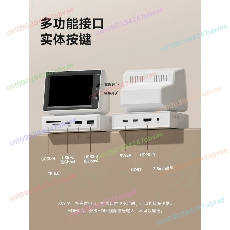 شاشة IPS صغيرة 3.5 بوصة AIDA64 كمبيوتر صغير CPU RAM HDD شاشة عرض البيانات شاشة فرعية مع محور USB C لأجهزة الكمبيوتر المحمول #5