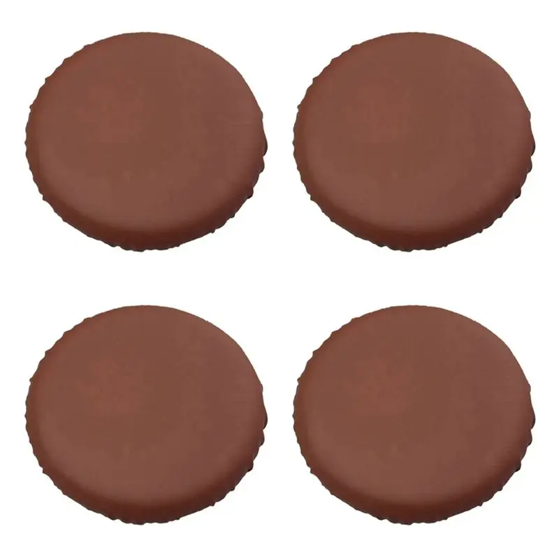 AS60-4PCS Round Bar Stool Cushion For 28-33Cm Waterproof Bar Stool Covers Brown