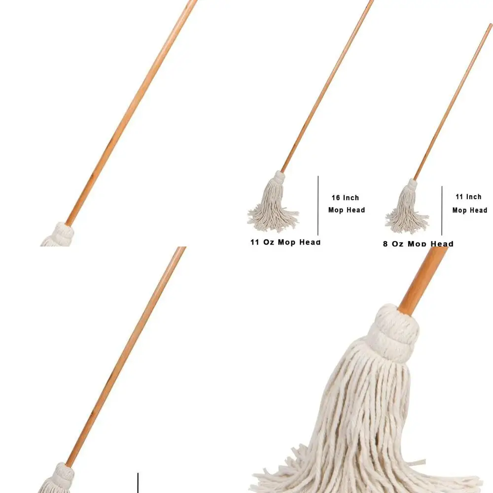 

Белая швабра для хлопковой палубы на отделеной унции с прочной деревянной ручкой