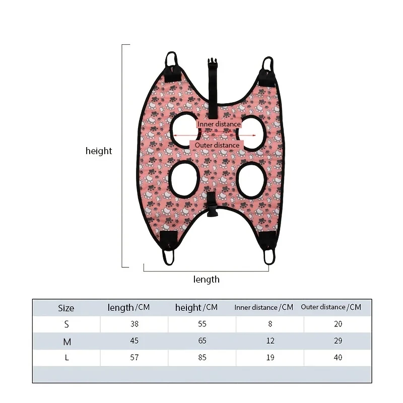 أرجوحة للكلاب - حزام للعناية بالحيوانات الأليفة لتقليم الأظافر وقطع مضاد للخدش وحقيبة حبال للكلاب ومستلزمات العناية بالقطط