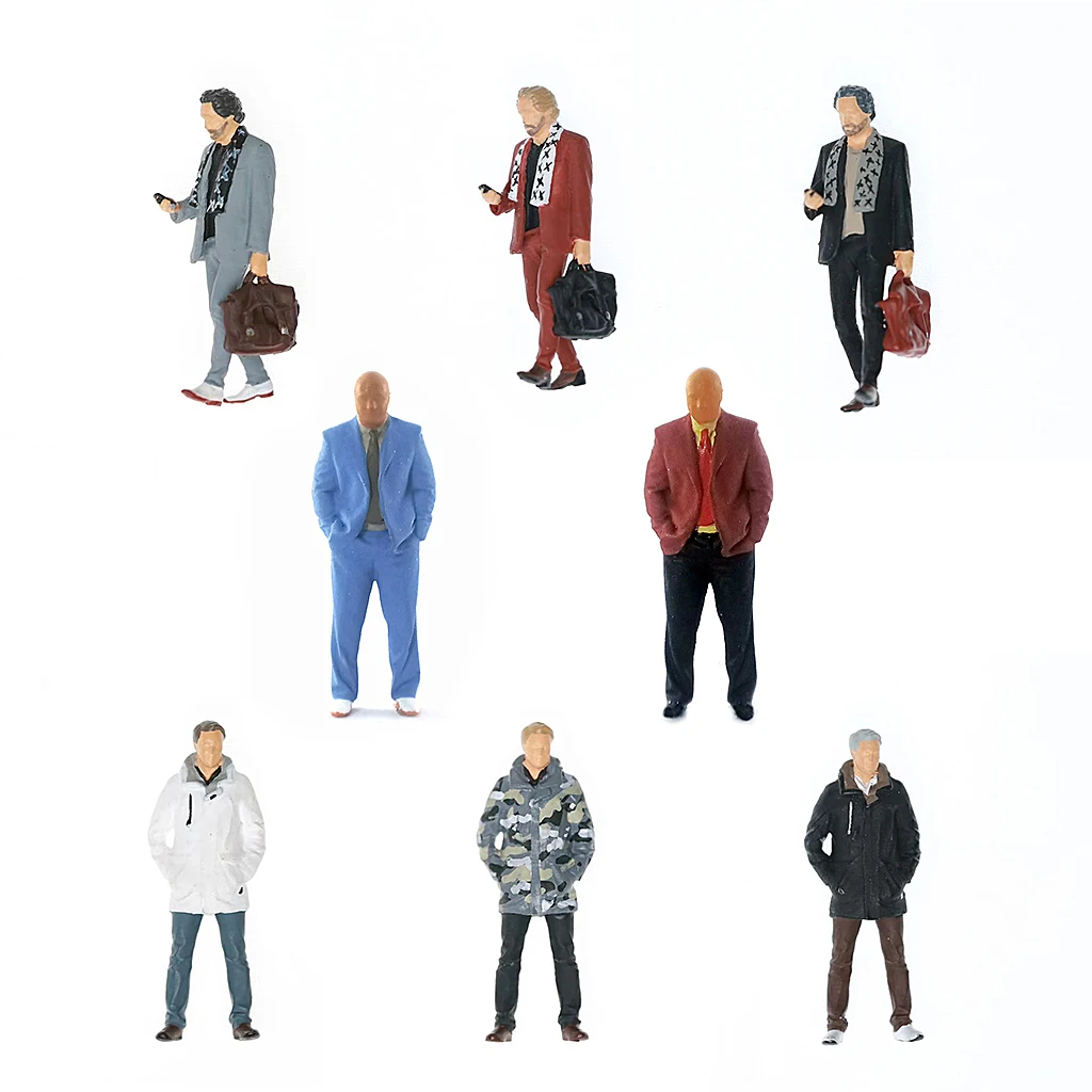 Diorama 1:64 Mini Mature Uncle Figures Model Street Buliding Scenery Desktop Decoration Supplies