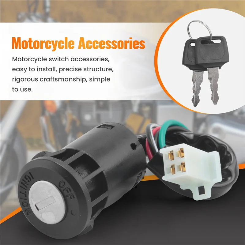 

AEA6-4 Wire Ignition Switch Key For 50Cc 110Cc 125Cc 250Cc Quad Dirt Bike ATV