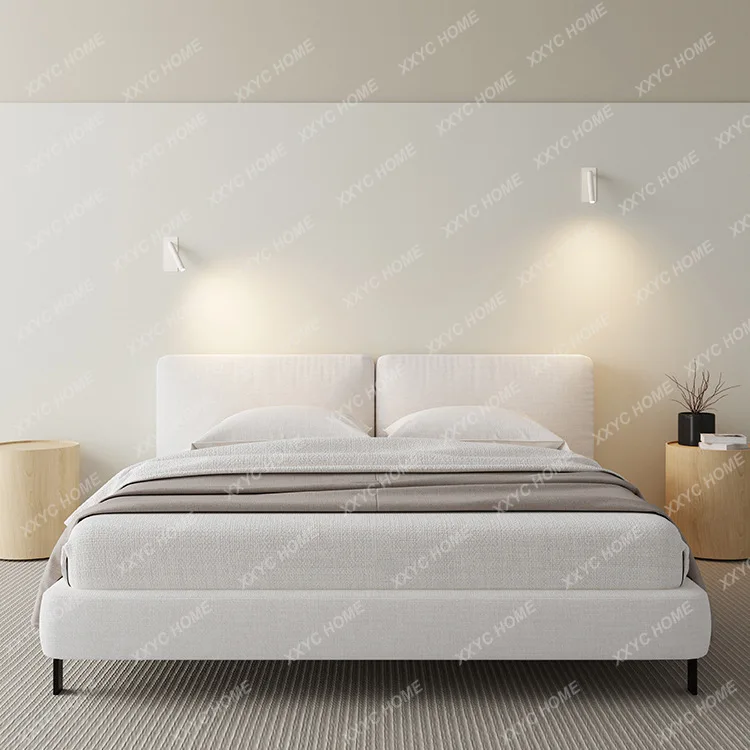 

Простая тканевая кровать DD, для небольшой квартиры, спальни, основной спальни 1,8 м, двуспальная кровать из ткани.