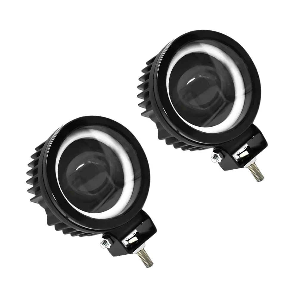 2pcs Angel Eye LED Fog Lamp Square Or Round Headlight for Auto Motor Vehicles And Electric Scooters 10-80V Universal