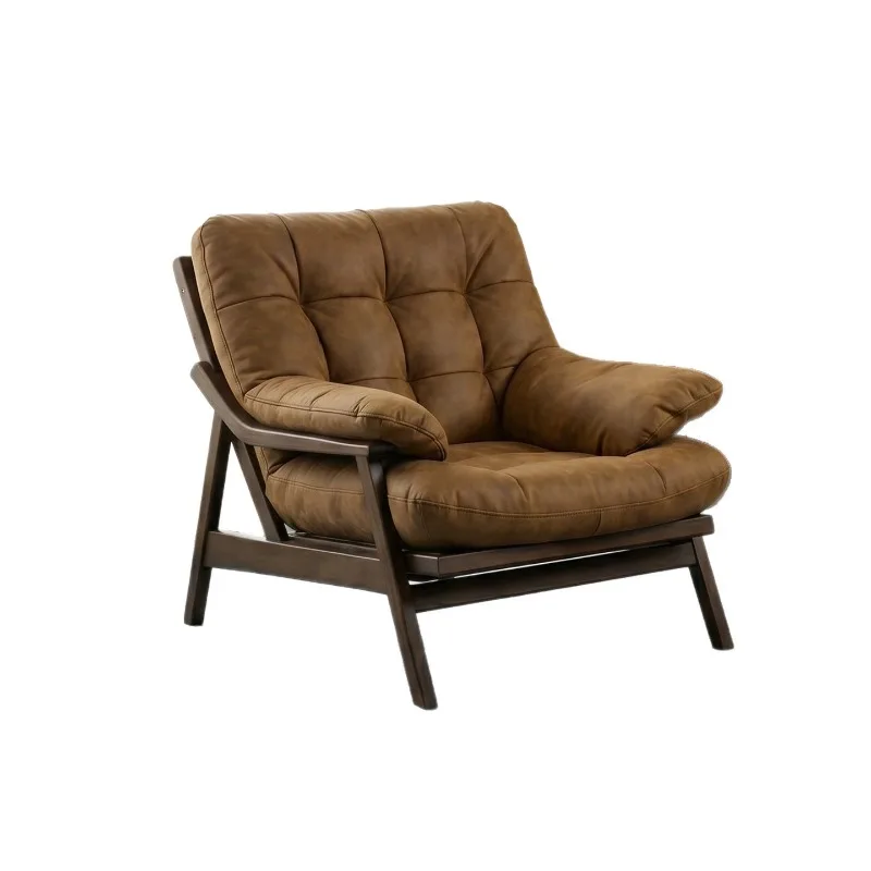 Living room balcony, comfortable lounge chair, leather art book chair sofa chair