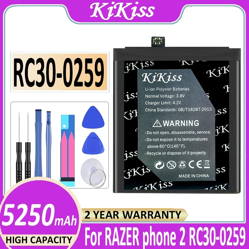 

Перезаряжаемая батарея KiKiss 5250 мАч RC30-0259 для RAZER Phone 2 Phone2 RC30-0259 1ICP4/69/81 + бесплатные инструменты