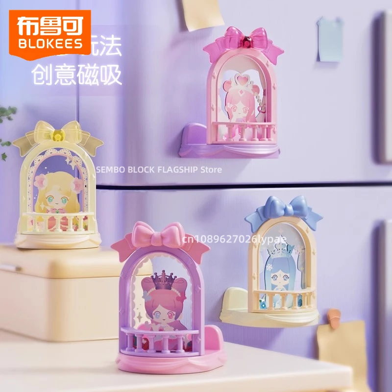 BLOKEES Yeloli ประกอบบล็อกอาคารคลิกถั่ว Dream Concerto ของเล่น Kawaii ตุ๊กตาเดสก์ท็อปเครื่องประดับวันหยุดของขวัญ