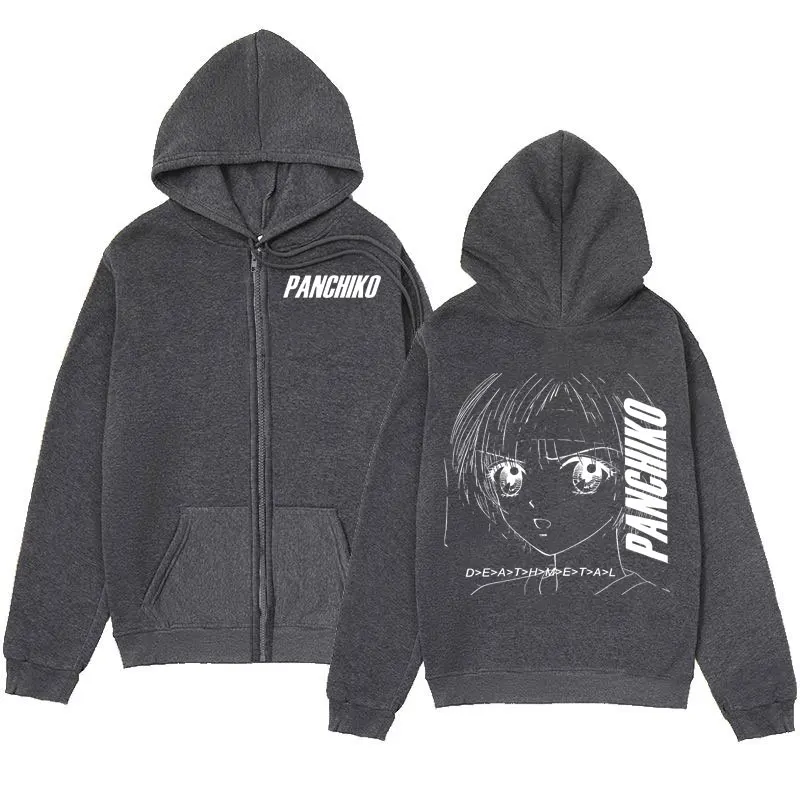 Panchiko DEATHMETAL Album Print Zipper Hoodies Rock Fashion Vintage Zip Up Hooded Sweatshirts Men Women Casual Loose Pullovers