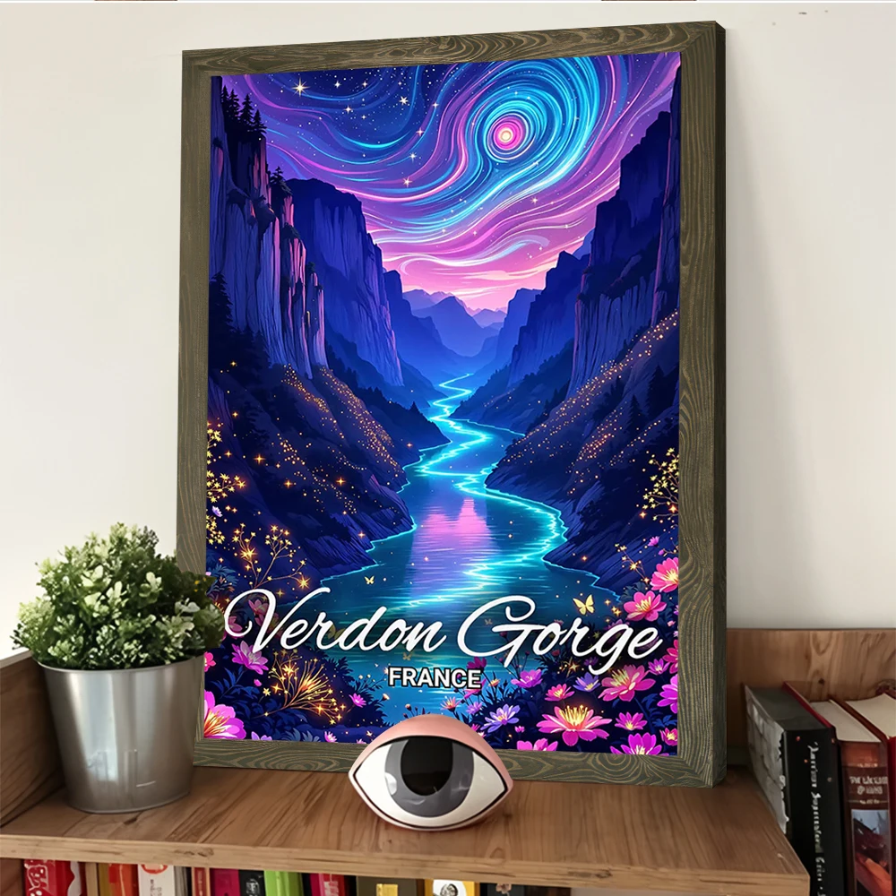 فيردن جورج فرنسا: ملصق منظر طبيعي حالم قابل للتخصيص مطبوع على القماش للصور جدار الفن ديكور المنزل الفاخر #4