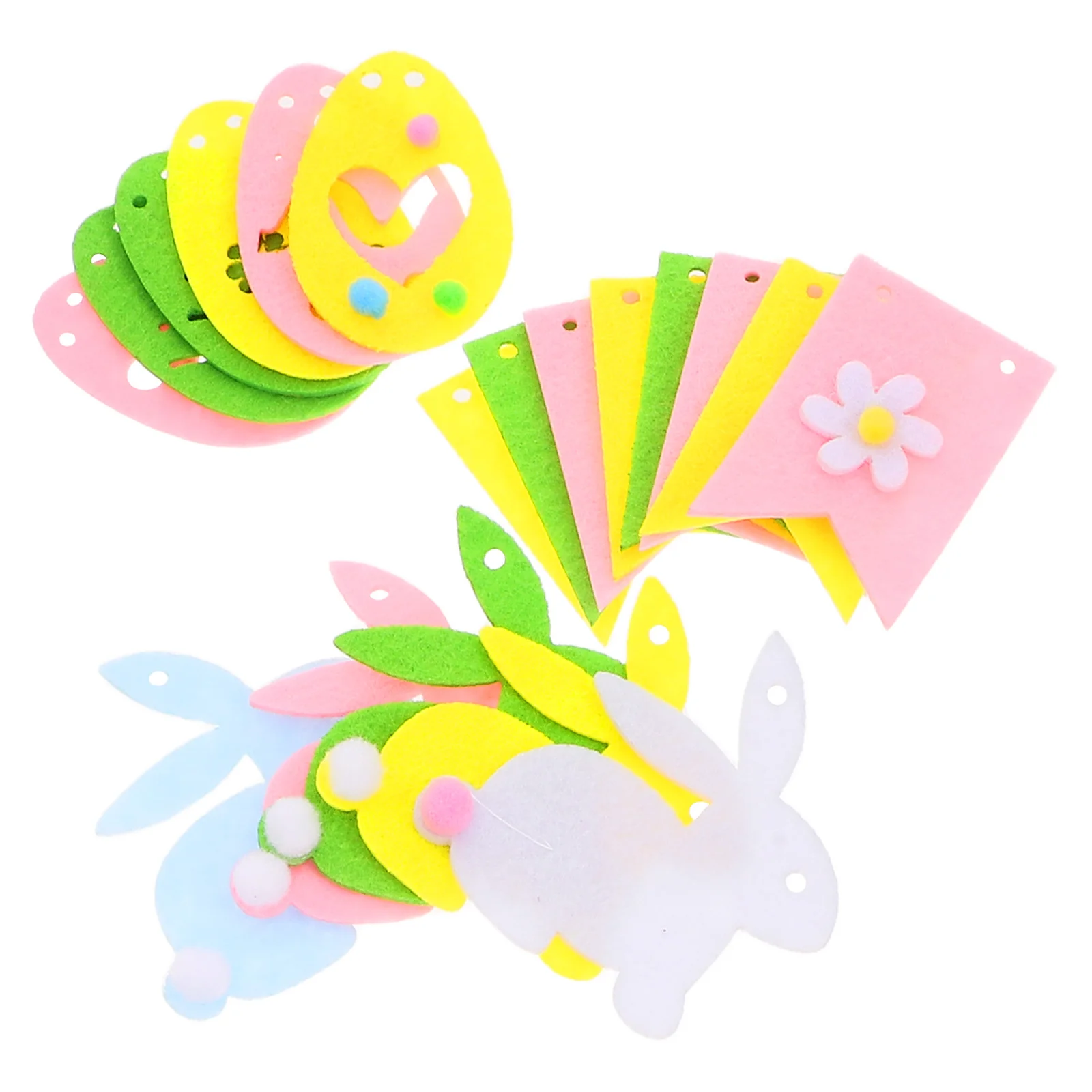 

3Pcs Easter Bunny Felt Banner Set DIY Party Decorations for Easter Themed Birthday Backgrounds Home Decor Decoration