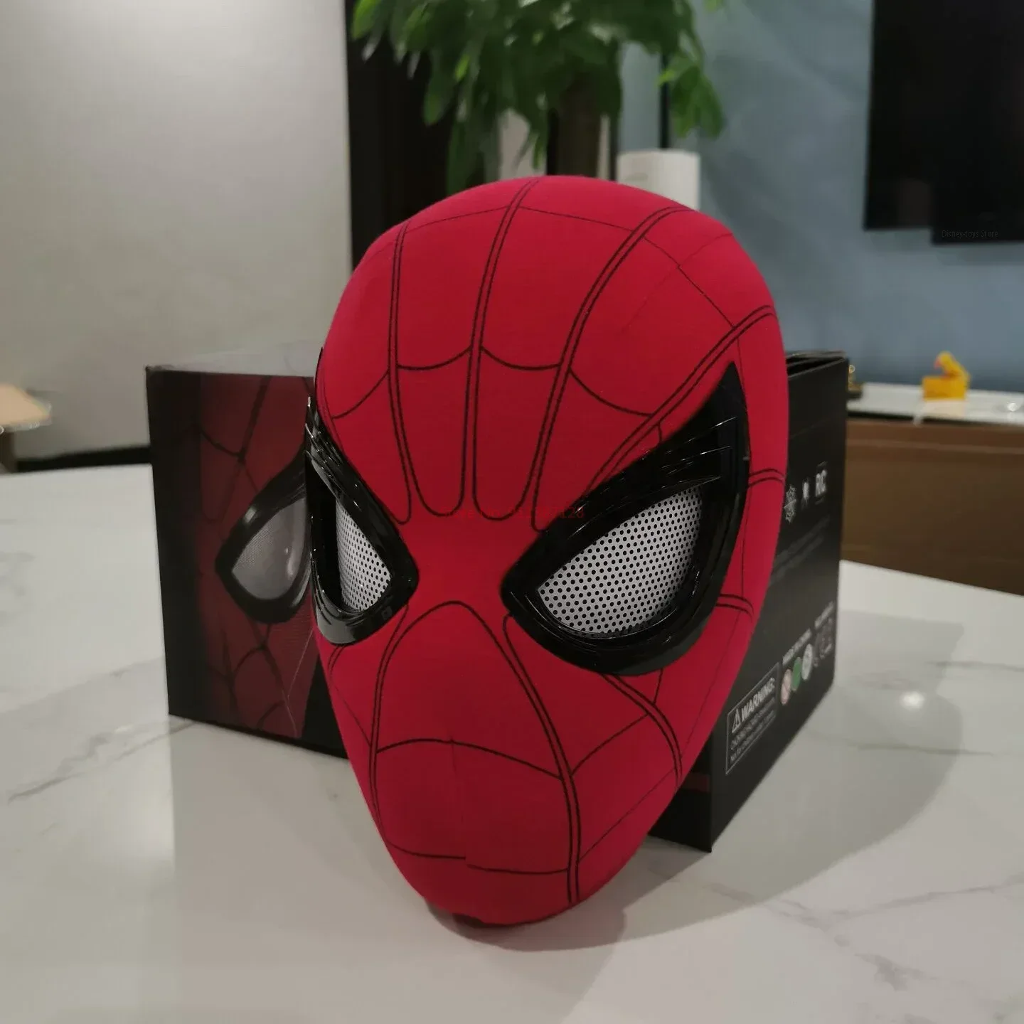 Miles Spider-Man Electric Mask Movable Eyes Spiderman Cos Mask Child Anime Toy Headgear Collection Helmet Children Birthday Gift