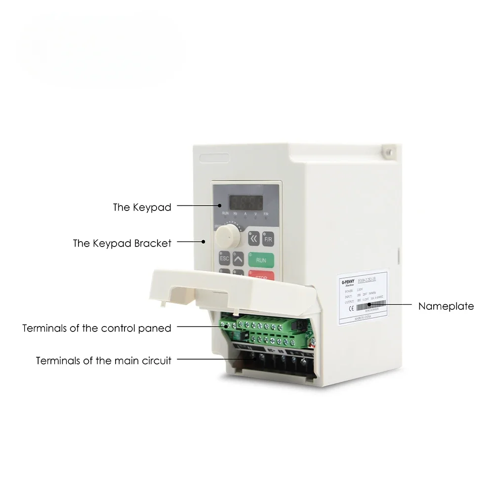 

-220v 1.5kw VFD Variable Frequency Drive 2.2kw Inverter Motor Speed Control 0-1000Hz Frequency Converter