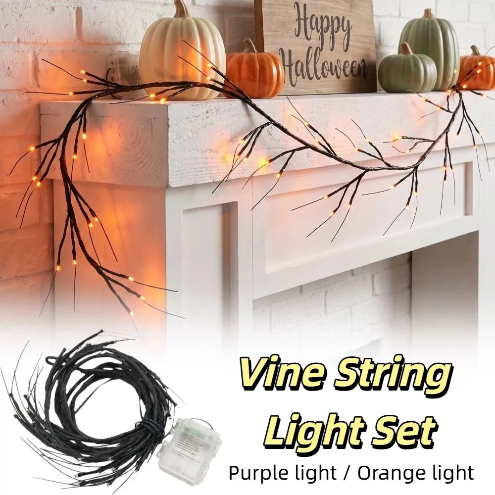 

Outdoor Waterproof Halloween Twig Lanterns Scary Atmosphere Imitation Twig Spider Twig Lights Eerie Glow Haunted House Style