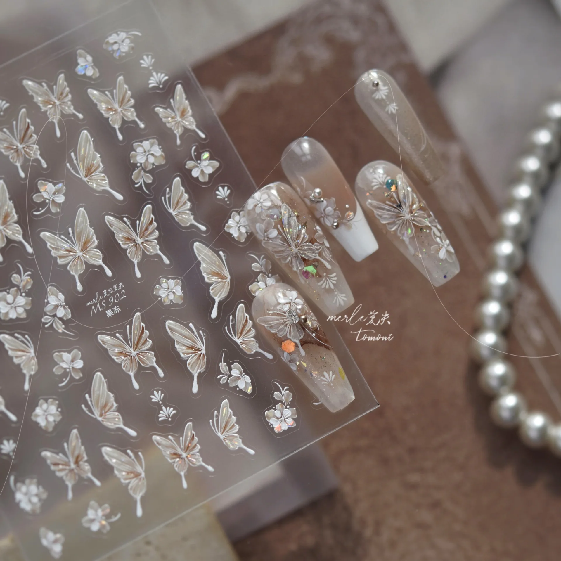 5D Relief vergoldetes Gelee Schmetterling Kreuz Nail Art Aufkleber Glitzer Gold Luxus Aufkleber für Maniküre DIY Charms Zubehör