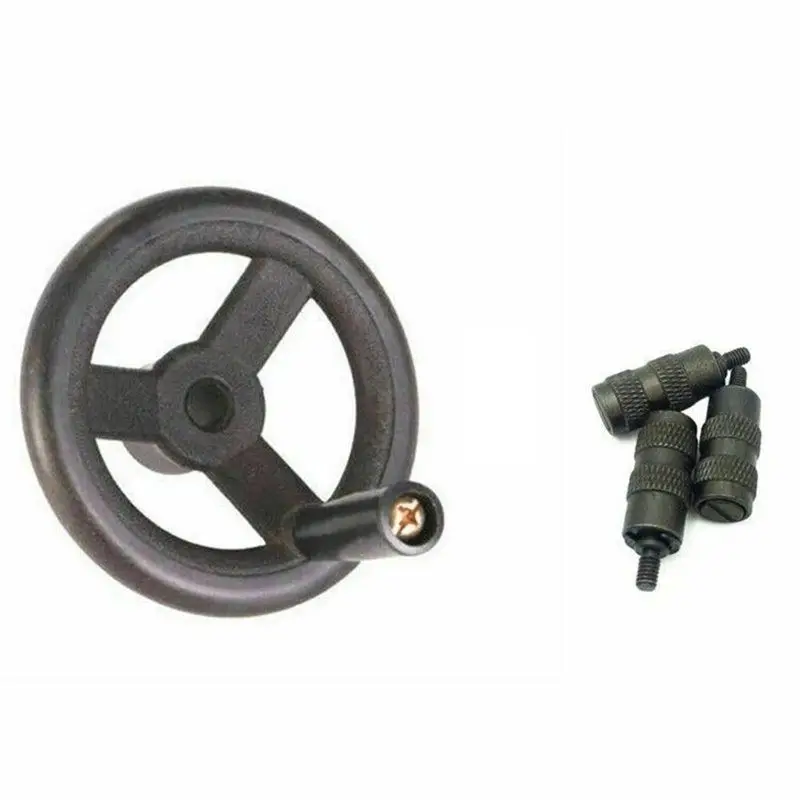 FAST-High Quality B125+ 126 BRIDGEPORT Mill 1 Set Milling Machine Fine Feed Black Plastic Hand Wheel& 3X Feed Reverse Knob