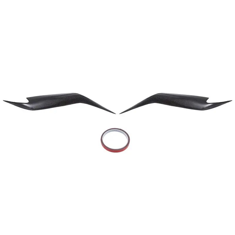 【Top Sale !!】2 Piece Eyelids Eyebrows Lids Headlight Trim Cover Real Carbon Fiber Car Accessories For Toyota Camry 2006-2011