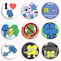 31Style Funny Bfb X and Four Creative Button Pin Funny Lollipop 4X Firey Lollipop Fanart Meme Brooch Badge Friends Gift 58mm