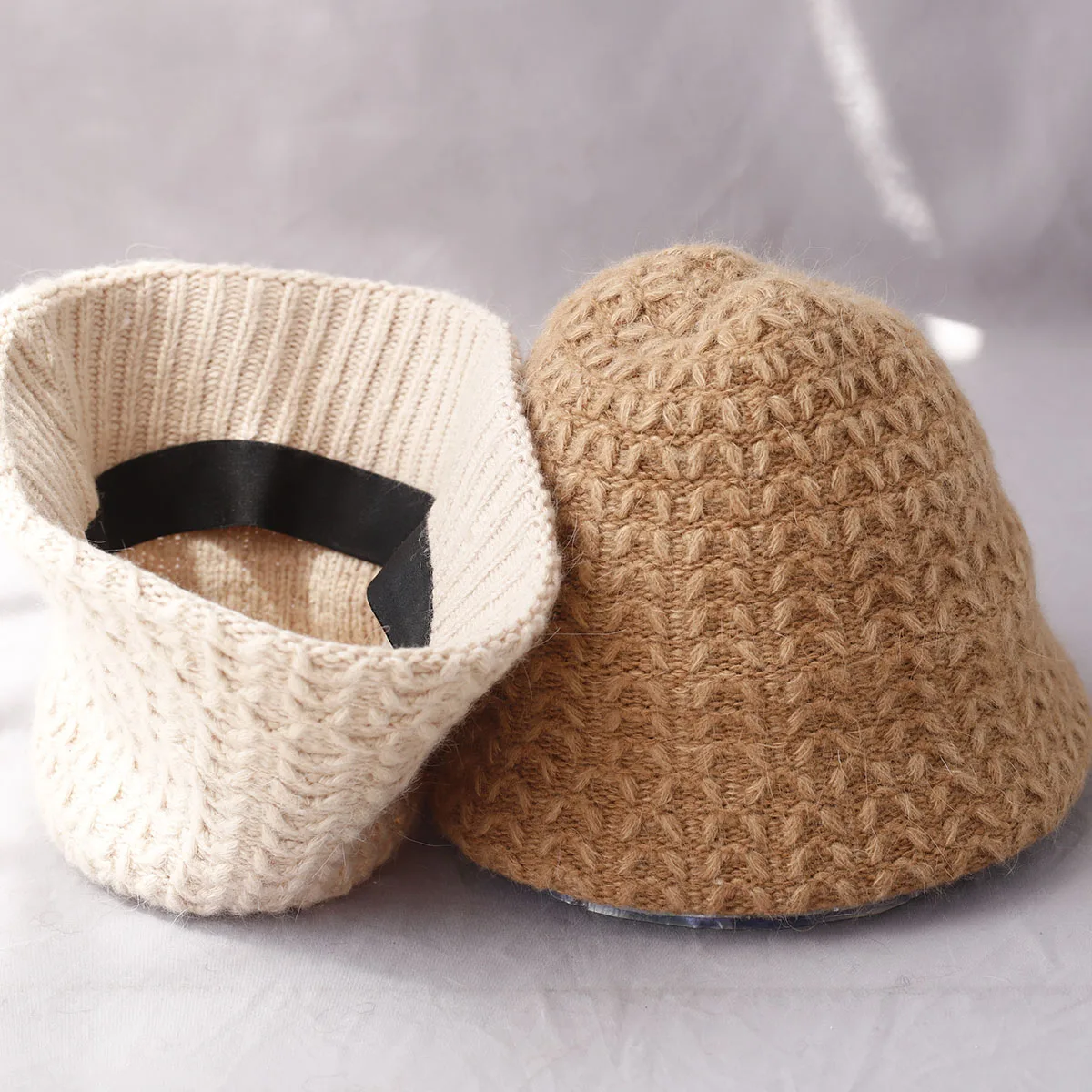 

2025 Wool Knitted Fisherman Hat For Women solid color Winter Bucket Hat For Winter Warmth, Versatile Woolen Basin Hat