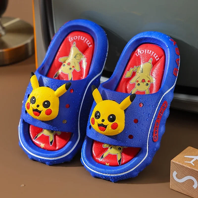 Pikachu Children\'s Slippers for Boys Summer 2024 New Cute Home Indoor Anti slip Children\'s Slippers for Girls