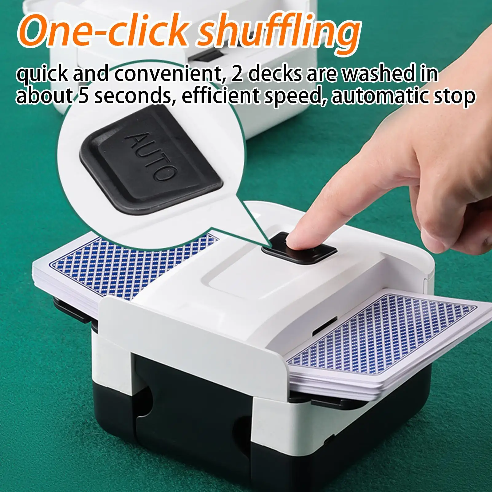 

Card Shuffle Machine Tabletop Card Game Accessory Rechargeable Shuffling Machine For Camping Gathering Daily Workplace Family