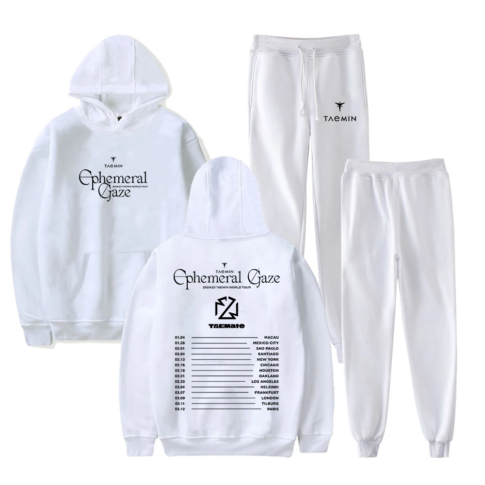 Kpop Taemin Ephemeral Gaze World Tour 2025 Hoodies Jogger Pants Two Piece Set Sweatshirts+Sweatpants Men Women's Set