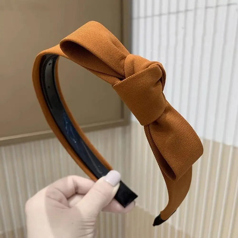 

Elegant Solid Color Bowknot Headband Korean Style Anti-slip Korean Hair Hoop Hair Bands Hair Hoop Bow Hair Bands Wash Face
