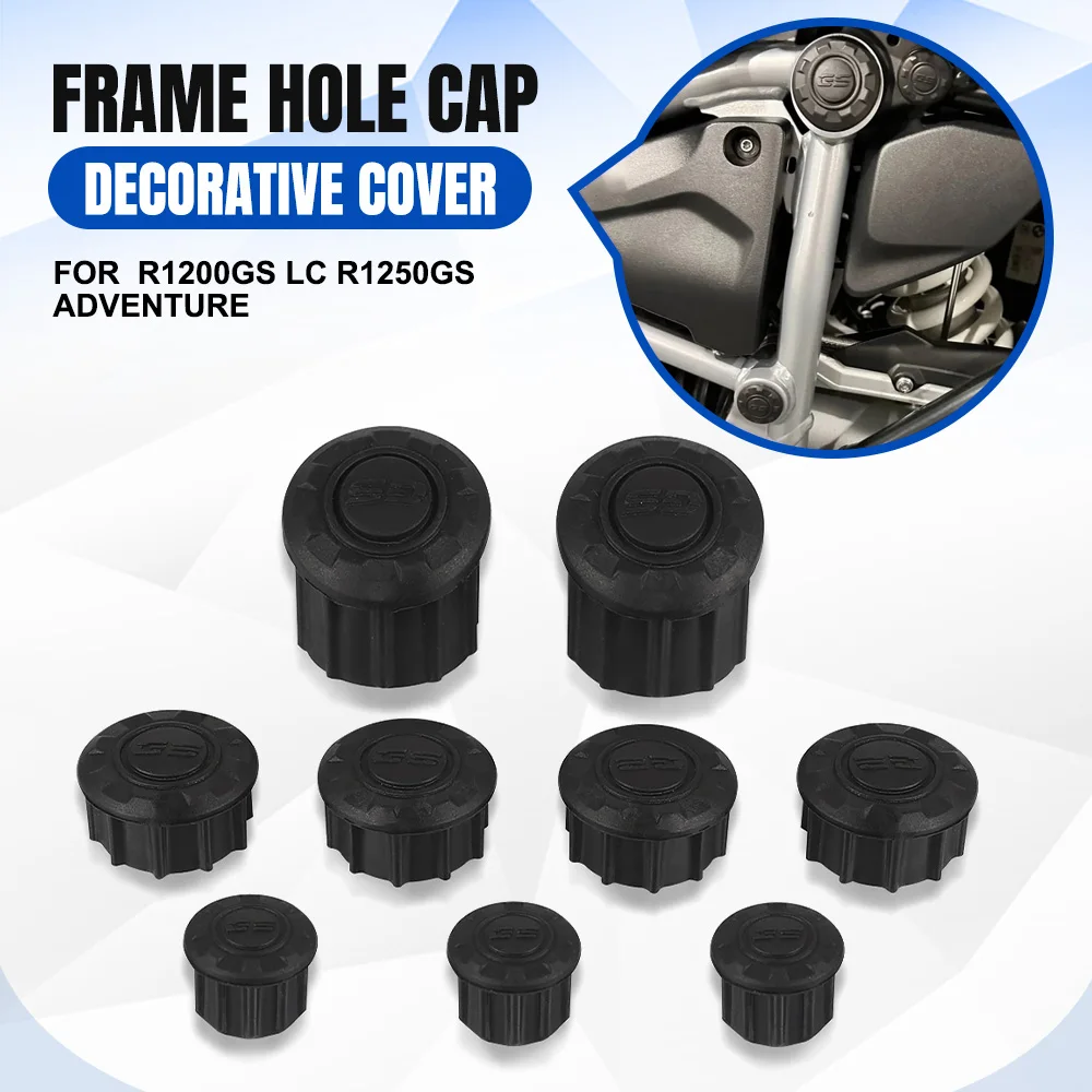 

9PCS R1200GS R1250GS ADV Motorcycle Frame Cap Frame Hole Cover Caps Plug Decorative For BMW R 1200 1250 GS Adventure 2014-2024