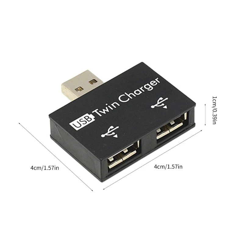 Double chargeur double répartiteur USB à 2 ports, Hub USB, adaptateur chargeur à 2 ports pour téléphone PC