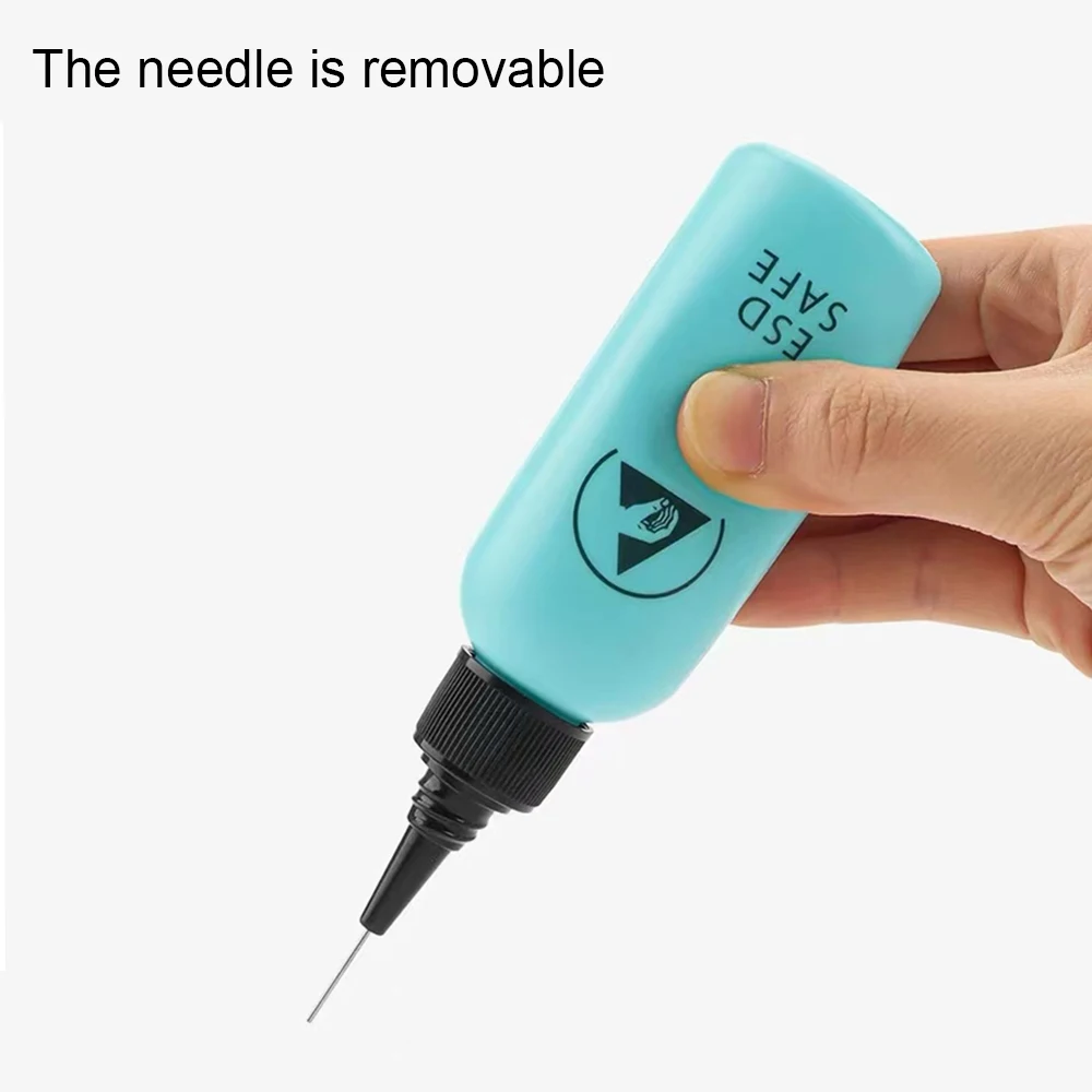 Botella dispensadora de alcohol con aguja, 65 ml, a prueba de fugas, para reparación de teléfonos móviles, con placa de lavado de resina, resistente al agua y al estática.