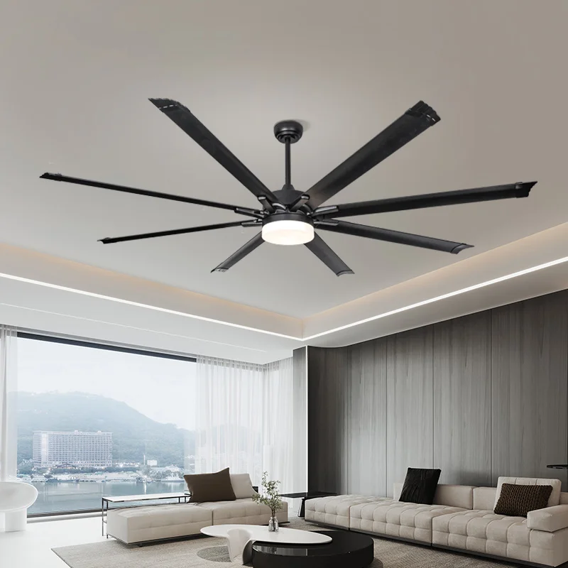 Wholesale Price 8 Blades Dimmable 80 Inch Fan Lamp Led Remote Control Ceiling Fan Light For Home