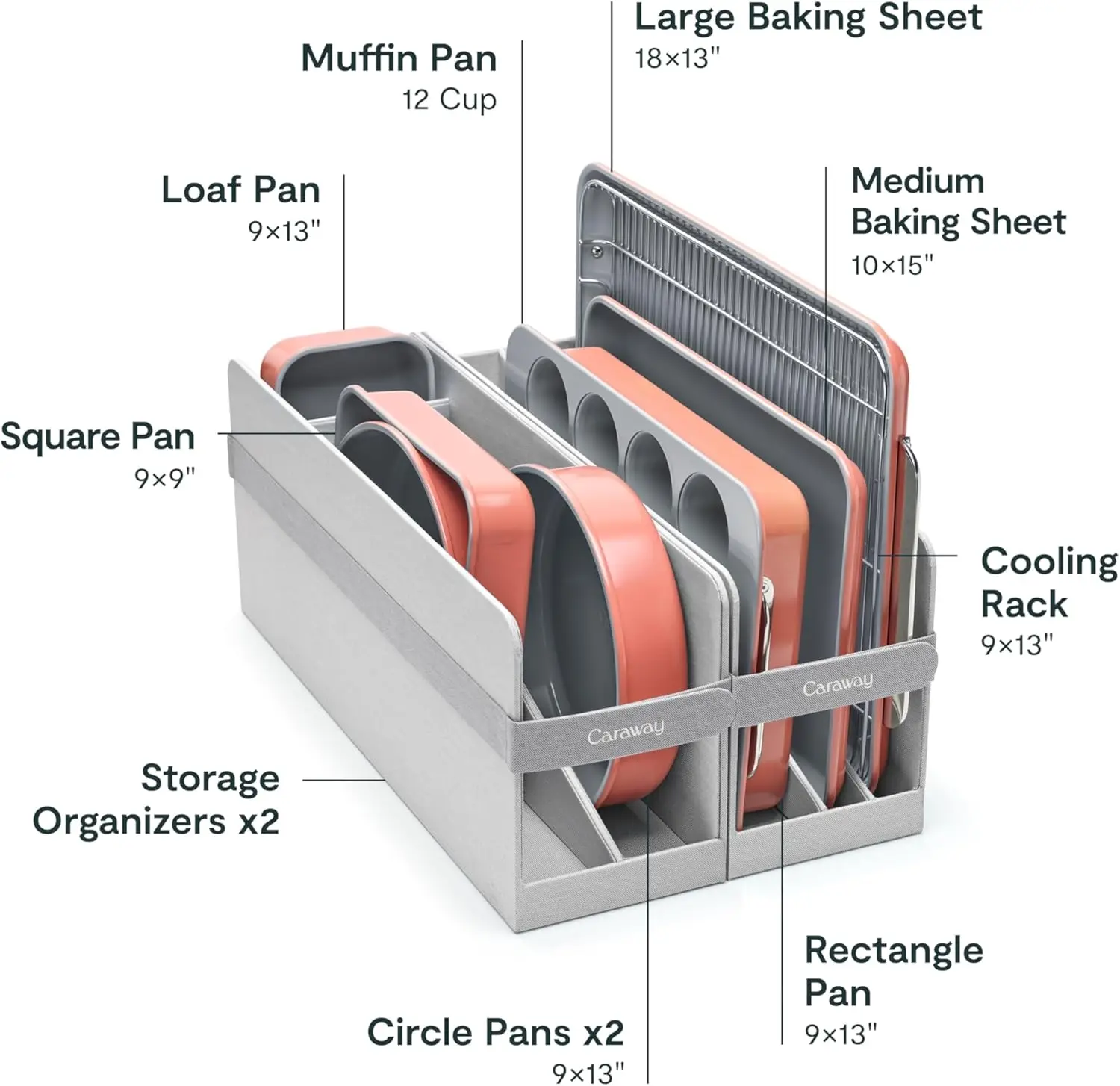 

Набор керамических форм для выпечки с антипригарным покрытием (11 предметов) - Листы для выпечки, формы для выпечки в ассортименте, охлаждающая стойка и хранилище - Корпус из алюминизированной стали