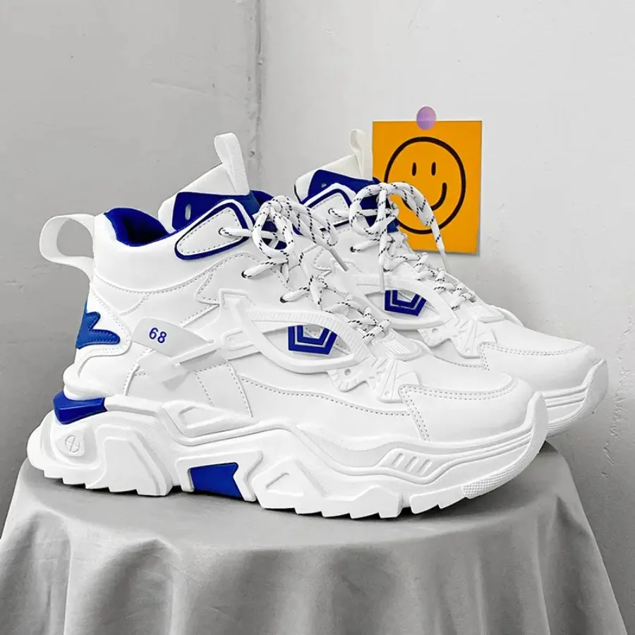 

Men'S Athletic Style High Top Shoes 2024 New Platform Sneakers All-Season Versatile Casual and Running Upper and Sole PVC Inner