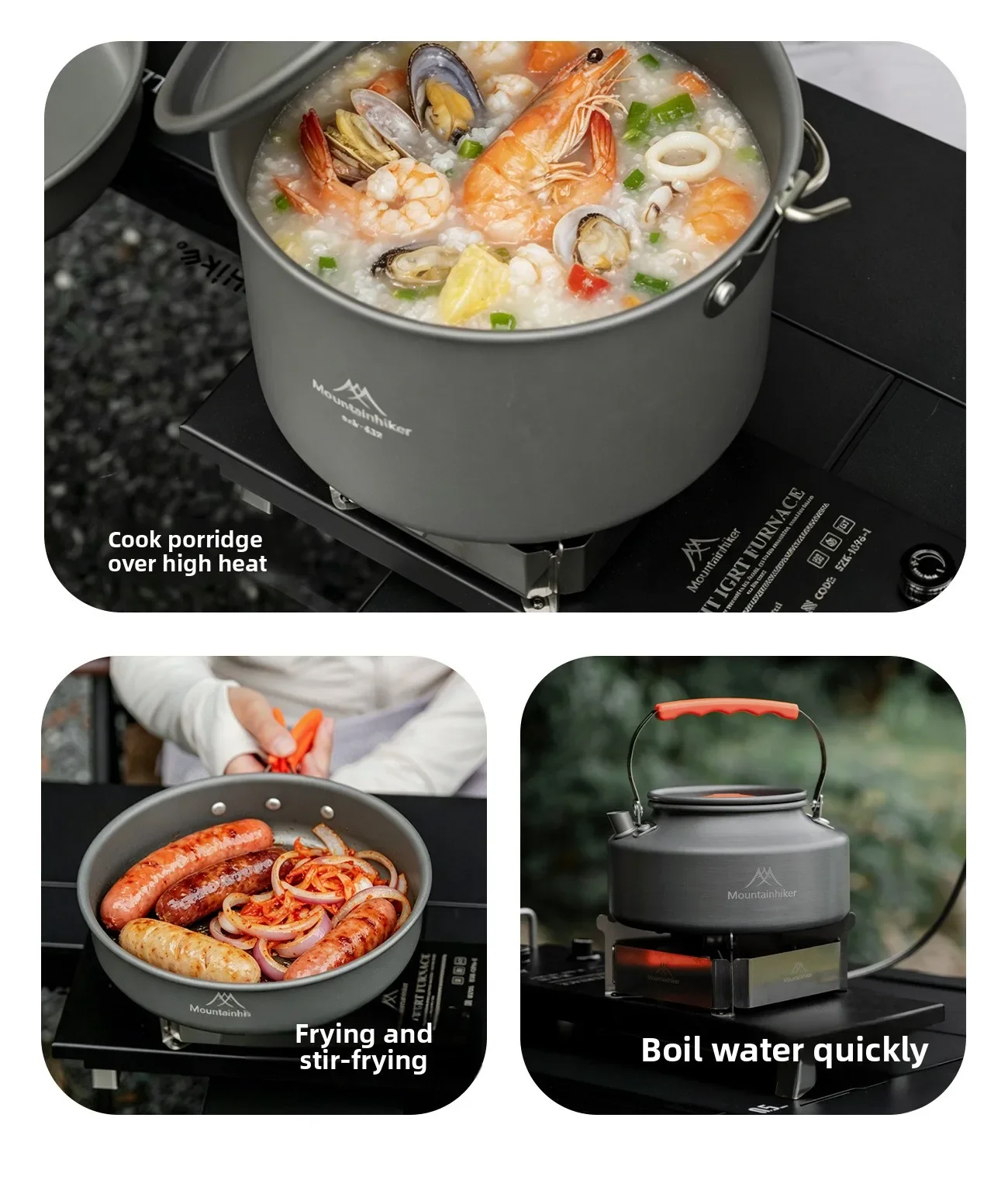 Mountainhiker 0,5 Einheit IGT Ofen Schwarz Outdoor Camping Tragbarer Gasofen Aluminiumlegierung Eingebetteter Mehrzweckherd – Detail 15