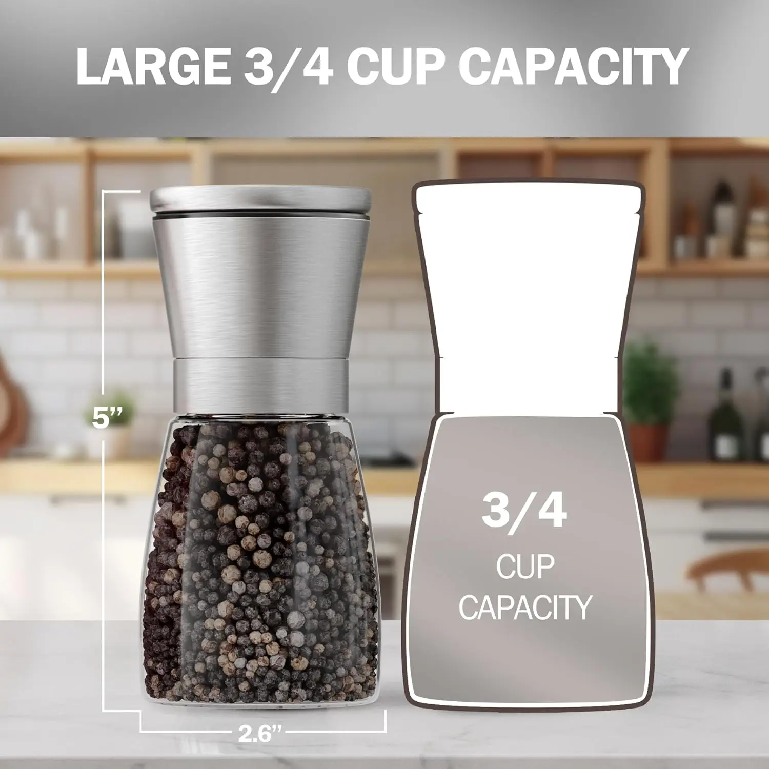 Manual Salt Pepper Grinder Coffee Grinde Pulverizer Powder Machine Steel Spice Grinder Salt Shaker Kitchen Mills Accessories