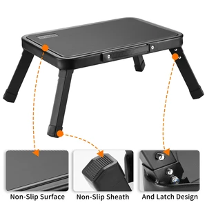 ALPURLAD-سلم تلسكوبي قابل للطي ، سلم براز من الألومنيوم ، 1 خطوة ، سلم تلسكوبي للمنزل أعلى 8 مبيعات سلم تلسكوبي من الألومنيوم - No5