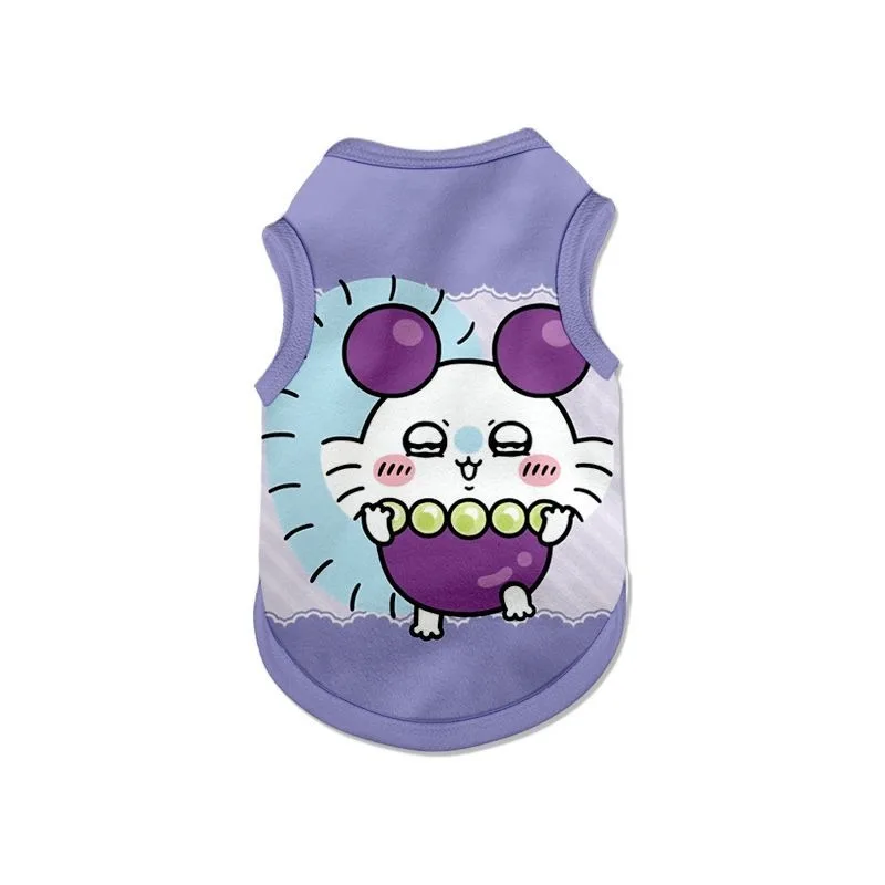 Anime Chiikawa Usagi Fruit Pattern Pet Vest Clothes for Dogs Cats Anti-Hair Loss Adjustable Soft Breathable Cute Kawaii Gift2026