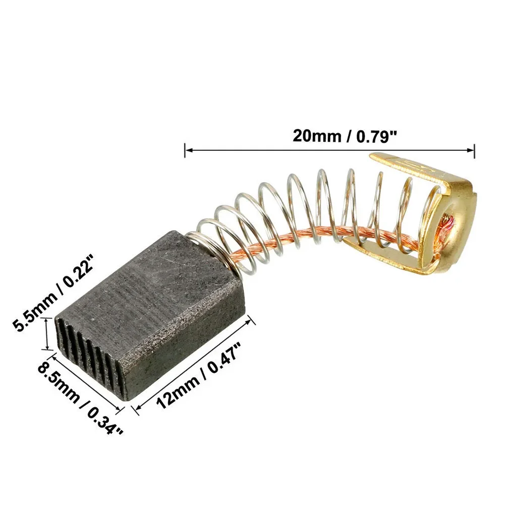 전기 모터용 카본 브러시, 교체 부품, 기계식 전동 변속기, 12mm X 8.5X5.5mm, 2 개