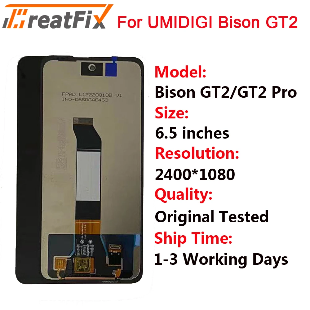 

ЖК-дисплей для UMIDIGI BISON GT2 Pro, сенсорный экран, замена, 100% Протестировано, 6,5 дюйма для UMIDIGI Bison GT2 5G, ЖК-дисплей с датчиком