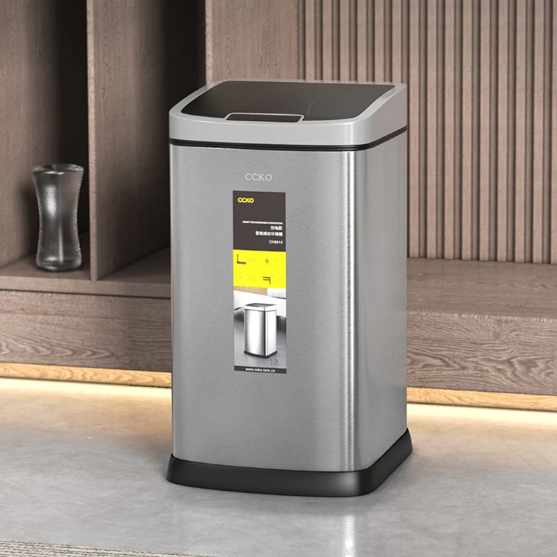 

Automatic Sensor Trash Can Large Capacity Waste Bins Food Waste Litter Bins Kitchen Garbage Recycling Wastebasket Cleaning Tools
