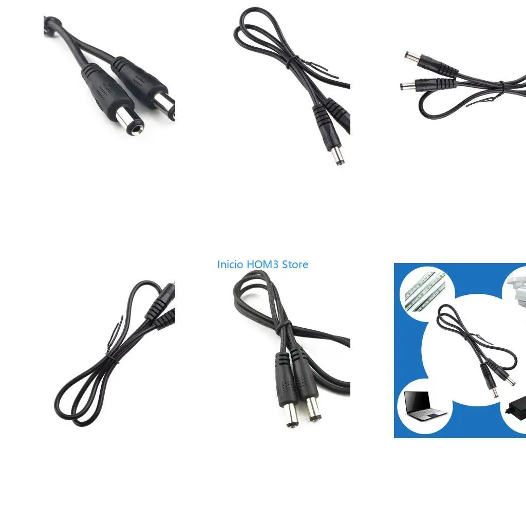A5YD Male to Male Extender Wire DC5.5x2.1mm Power Adapter Extension Cable Easy to Use