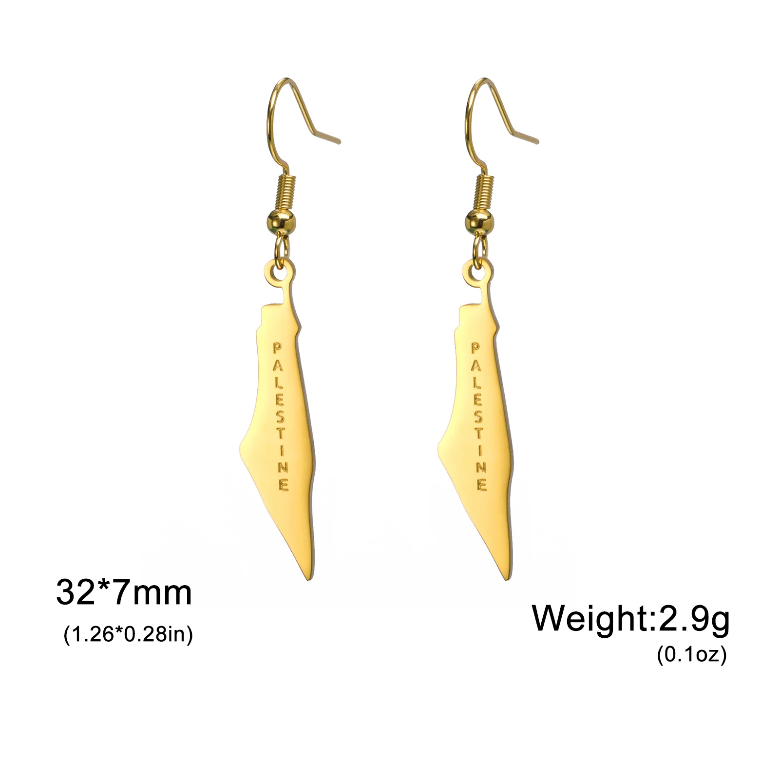 Stainless Steel Palestine Map Drop Earrings For Women Enamel Country Map Dangle Ear Jewelry Fashion Souvenir Gift - view 6