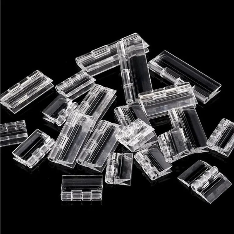 10Pcs Clear Acrylic Plastic Folding Hinges Transparent Plexiglass Hinge Durable 25X33mm 30X35mm 45X35mm 65x42mm