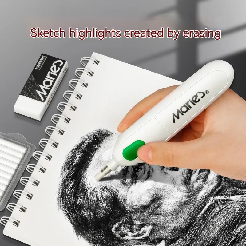 مجموعة ممحاة كهربائية مع عبوات دوارة أوتوماتيكية للمسح السريع واللوازم المدرسية للرسم والمراجعة (البطارية غير متضمنة) #5