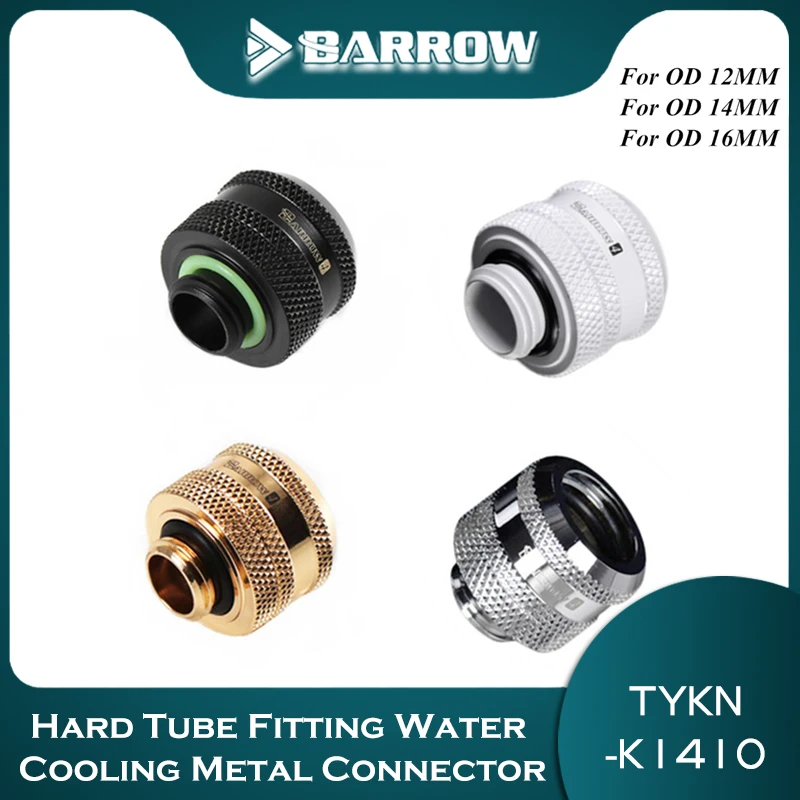 

4PCS Barrow Hard Tube Fitting Water Cooling Metal Connector G1/4'' OD12mm 14mm OD16mm Hand Compression Brass Fitting TYKN