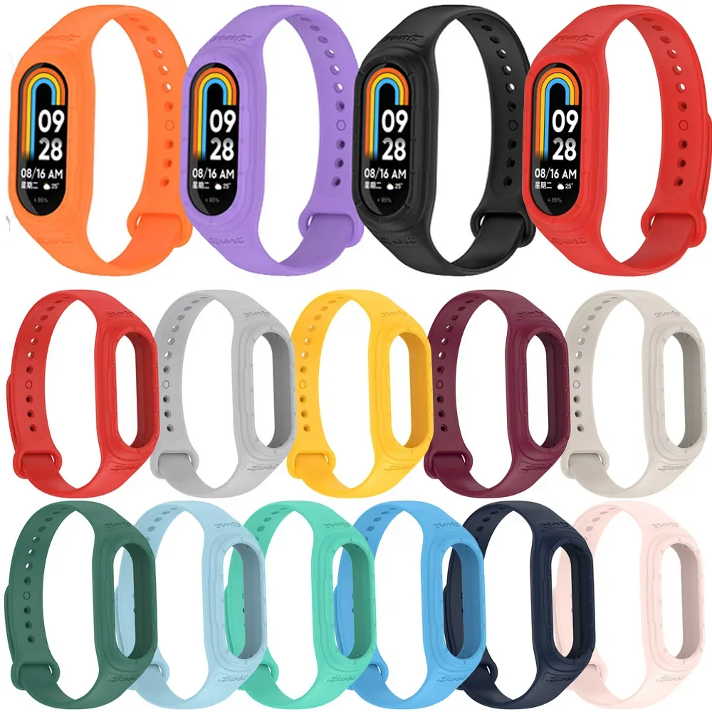 

Для Xiaomi Mi Band 8 Smartband Ремешок Correa Силиконовый браслет-браслет Ремешок для часов mi Band 8 ремешок на mi band 8 pulseira Frame