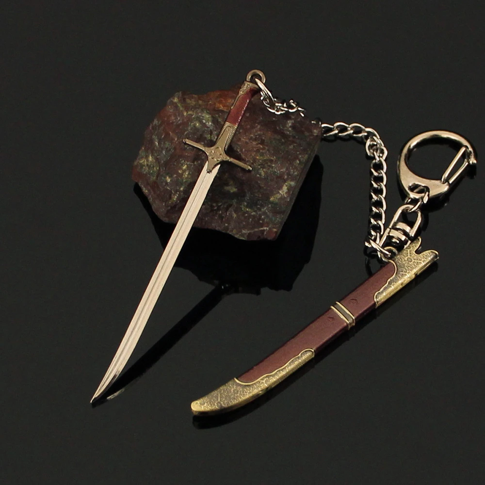 

9cm Wild hunt Alice Sword Keychains Mini Weapon Game Peripheral Metal Model Decoration Collection Craft Toys Gift Toys For Boys