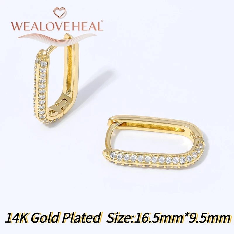 ohrringe damen,ohrringe,Trendige rechteckige Mikro-Zirkonia-Huggie-Ohrringe, 18K vergoldetes Messing, geometrische Creolen, Piercing-Schmuck, Damengeschenk – Detail 21