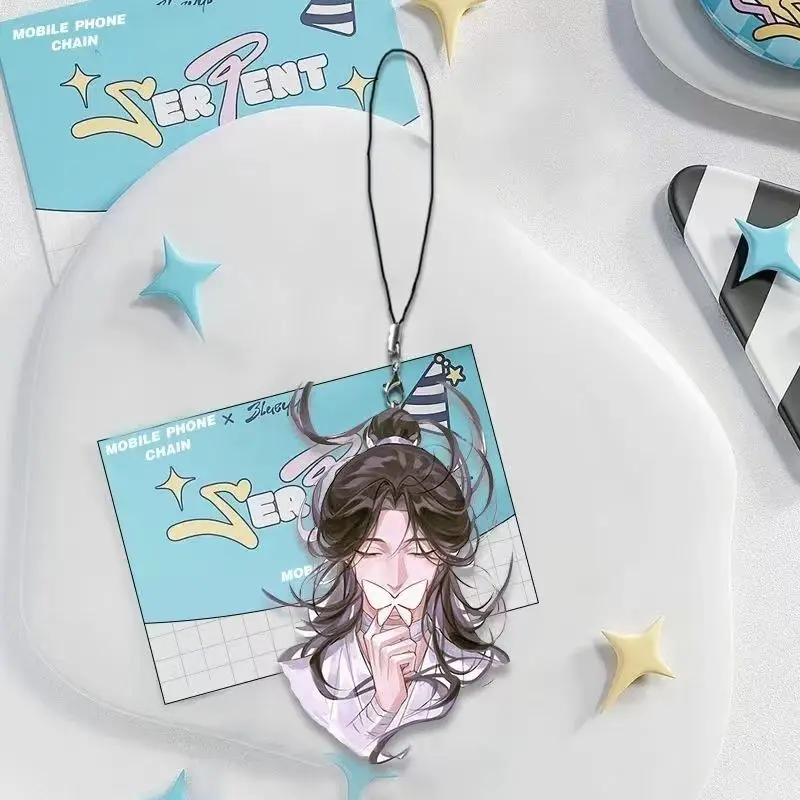 Heaven Official's Blessing Xie Lian Hua Cheng Cosplay Acryl Schlüsselanhänger Figur Anhänger Seil Telefon Schlüsselanhänger Kette Zubehör Prop